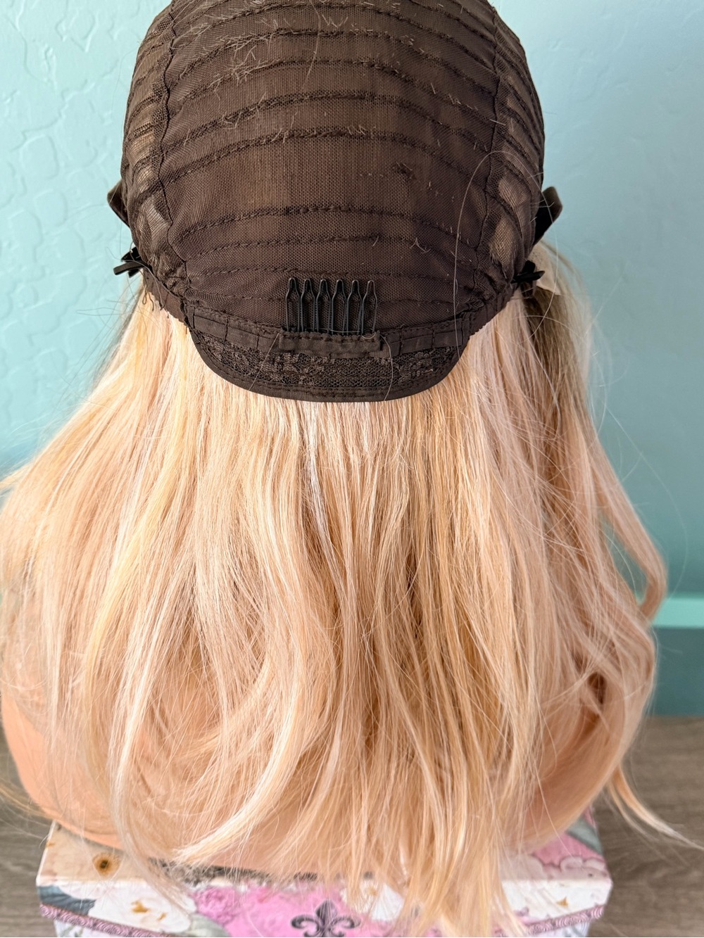 Layered Blonde Synthetic Wig with Soft Waves - Natural Buttery Blonde - Picture 5 of 7
